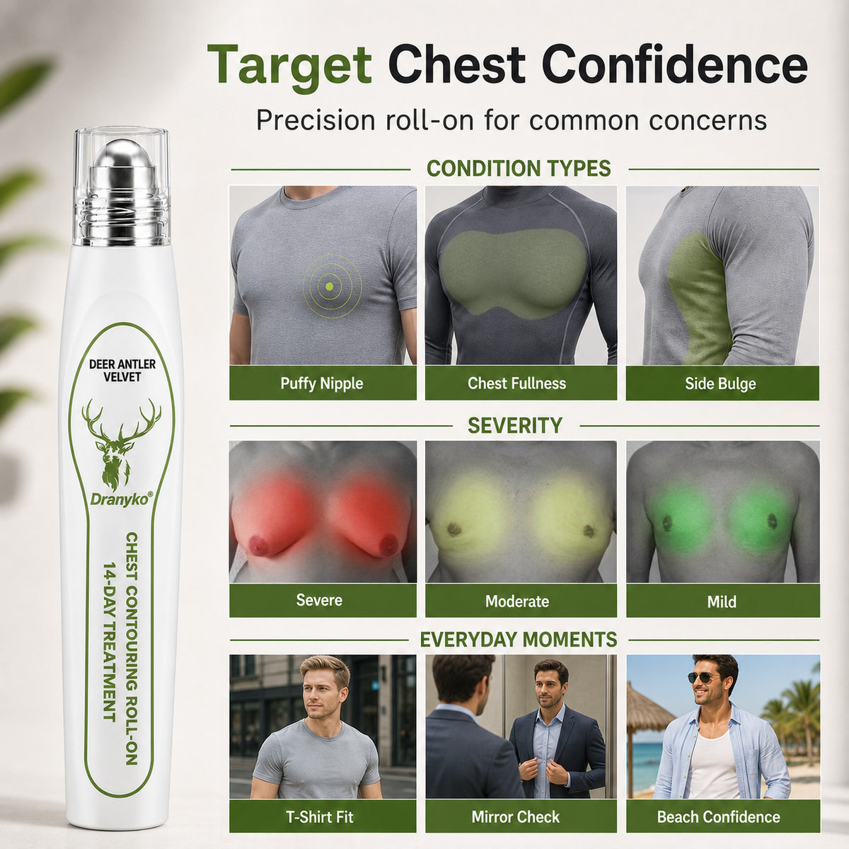 Dranyko® 14-Day Men's Chest Contouring Roll-On