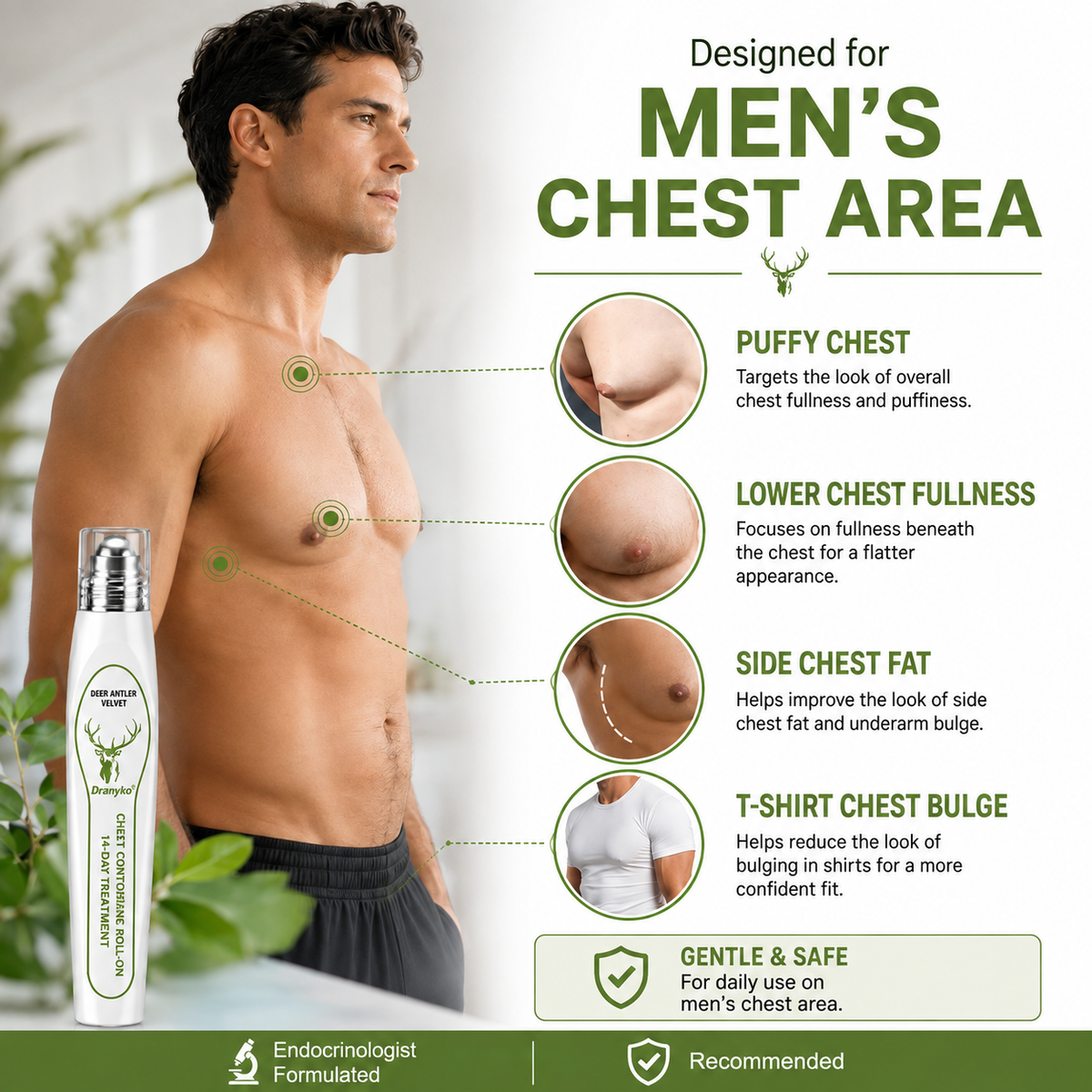 Dranyko® 14-Day Men's Chest Contouring Roll-On